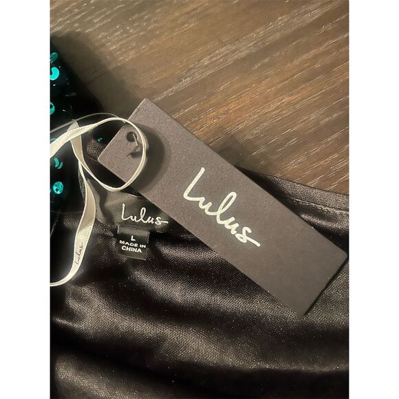 Lulus Women's One Shoulder Sequin Bodycon Dress Green Party Size L NWT - Picture 12 of 12